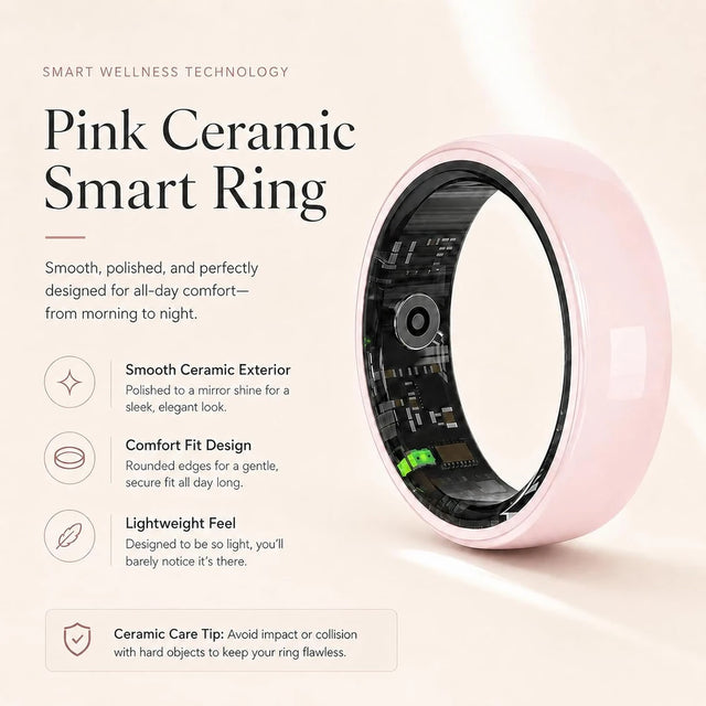 Pink Ceramic Smart Ring